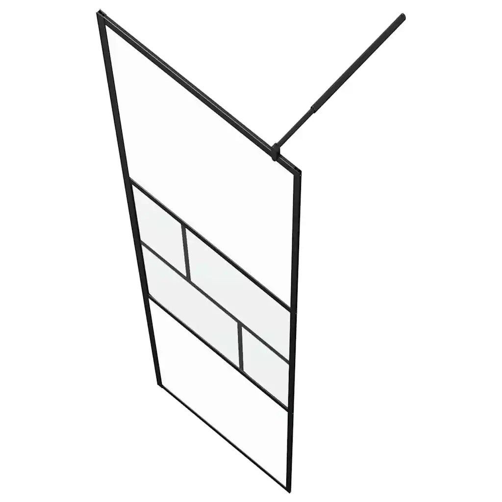 Parete Doccia Walk-in Nero 80 x 195 x 0.5 cm Vetro e Alluminio