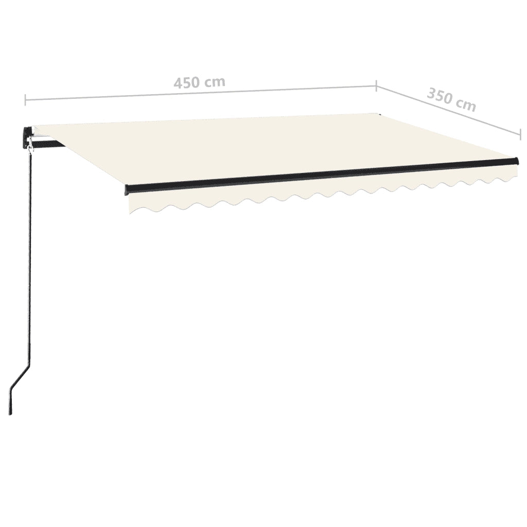 Tenda da Sole Retrattile Manuale 450x350 cm Crema cod mxl 68751