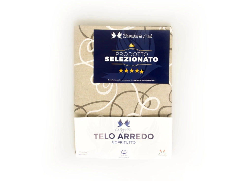 Telo Arredo Granfoulard Copritutto Cotone Made Italy Vari Disegni Arredatutto Copriletto Multiuso - 1 Piazza - Penelope Tortora