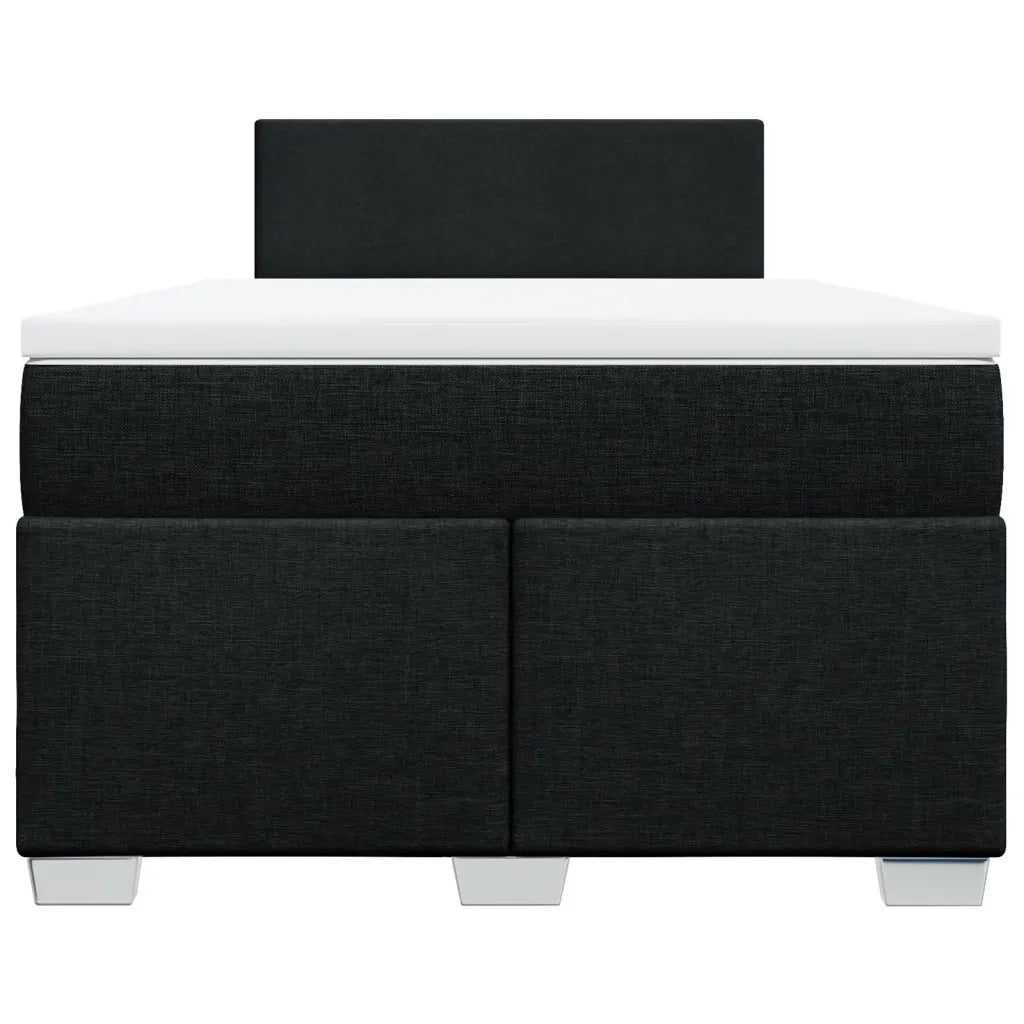 Giroletto a Molle con Materasso Nero 120x190 cm in Tessuto
