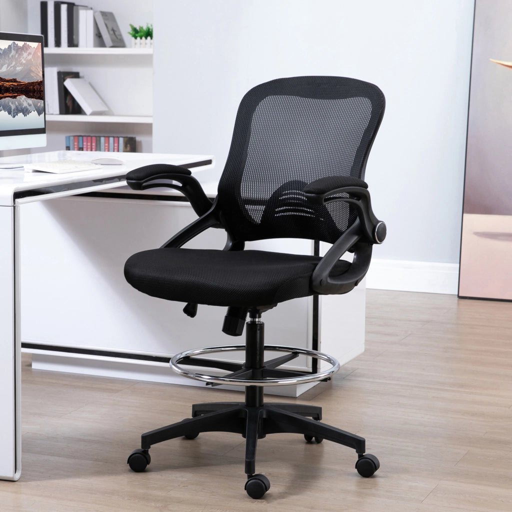 Sedia da ufficio ergonomica con poggiapiedi ¨C zephmum ¨C nero