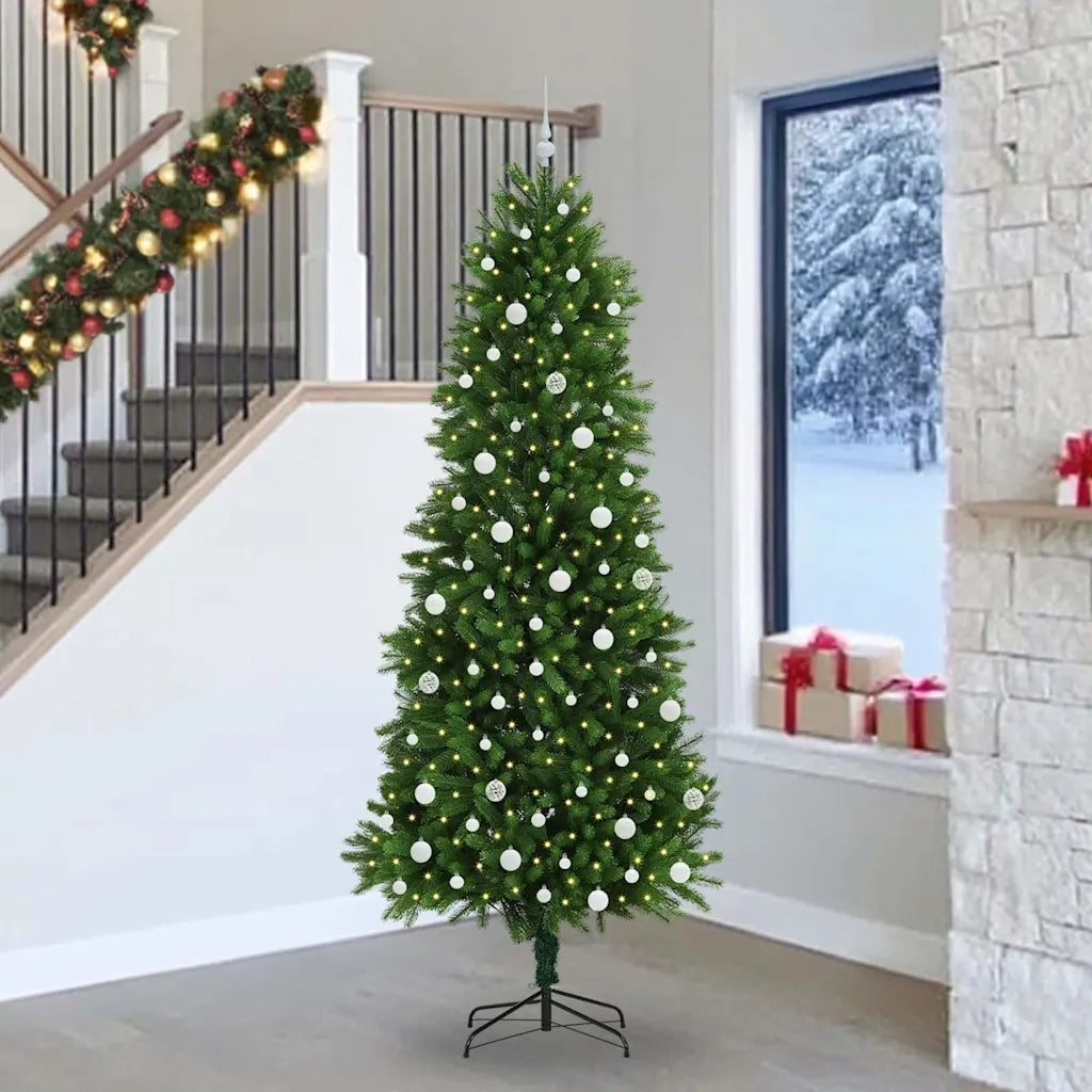 Albero di Natale | Decorazioni natalizie con 300 LED con supporto Verde 240 cm PE