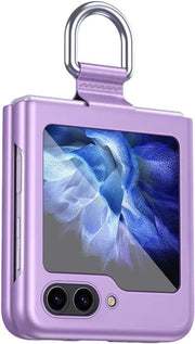 Copritelefono per smartphone Samsung Galaxy Z Flip 5G - Copertura esterna outdoor in metallo con anello - Protezione shock - Design sottile e robusto - Cover per smartphone