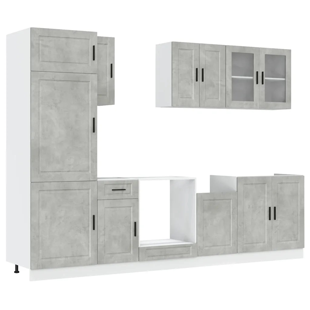 Set Mobili da Cucina 8 pz Kalmar Grigio Cemento in Truciolato 3314815