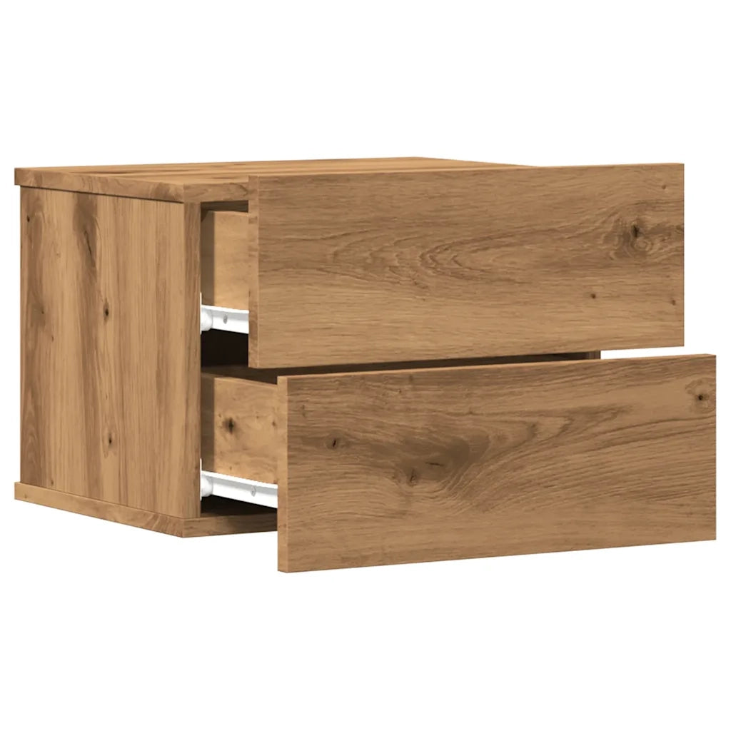 Comodino a Muro Rovere Artigianale 40x32x30 cm 855946