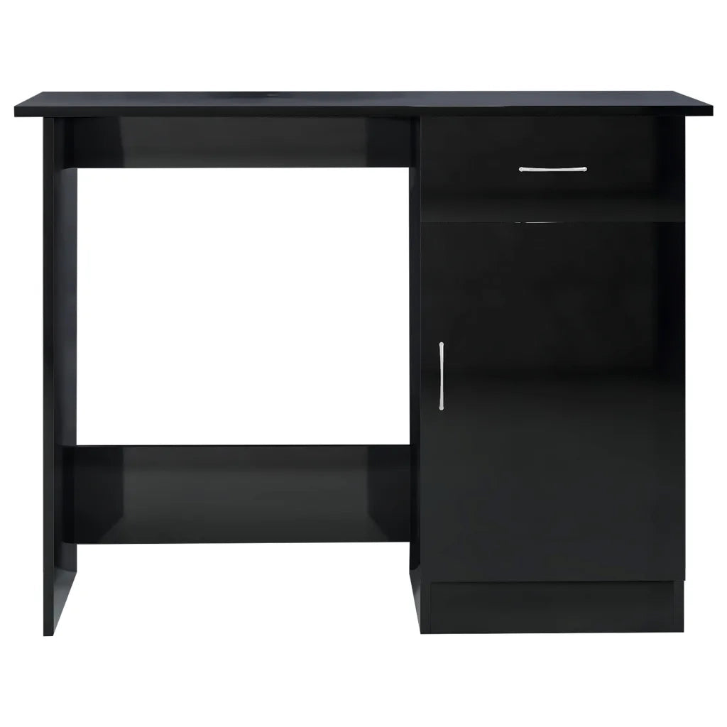 Scrivania Nero Lucido 100x50x76 cm in Truciolato cod mxl 58056