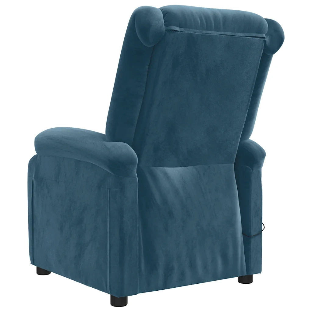 Poltrona Massaggiante Elettrica Blu in Velluto 3098414