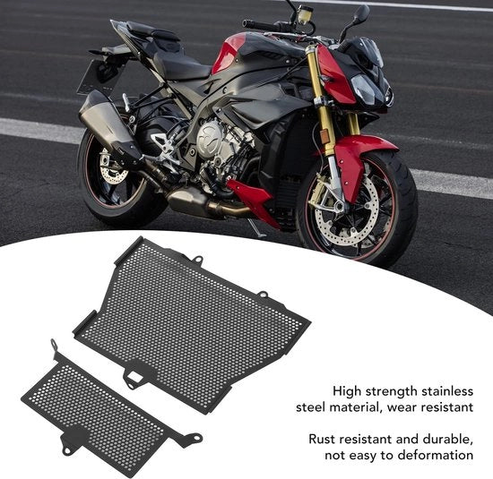 Protezione Griglia Radiatore - Acciaio Inossidabile - Protezione Roosterafdekking per Moto - Protezione contro Danni - Compatibile con S1000RR/S1000R/S1000XR - Resistente ai Scontri e Inox