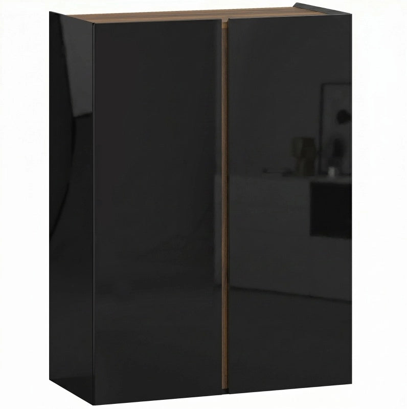 Scarpiera a 6 livelli con ante soft-close senza maniglie; nera
