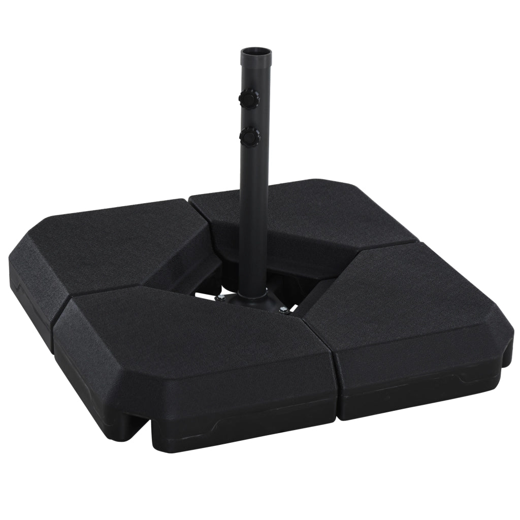 Base per Ombrellone con Pesi Riempiibili ¨C zephmum ¨C Nero 80x80x56 cm