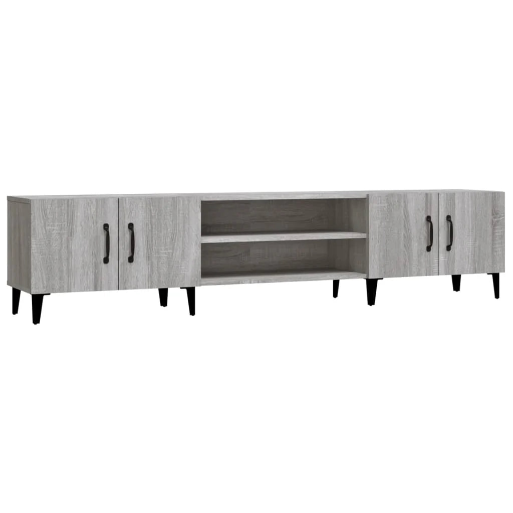 Mobile TV multimediale mensola TV credenza TV sala da pranzo soggiorno camera da letto Sonoma 180 x 31,5 x 40 cm legno ingegnerizzato grigio 02_0028428