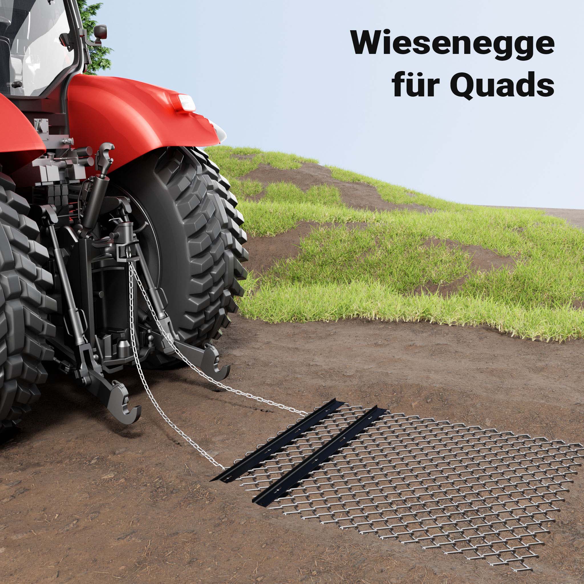 Rete livellatrice per quad trattorino 155x123,5x5,5 cm Erpice prato per livellare terreno