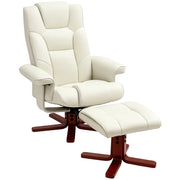 Poltrona Relax con Poggiapiedi ¨C Zephmum ¨C Similpelle Crema Reclinabile