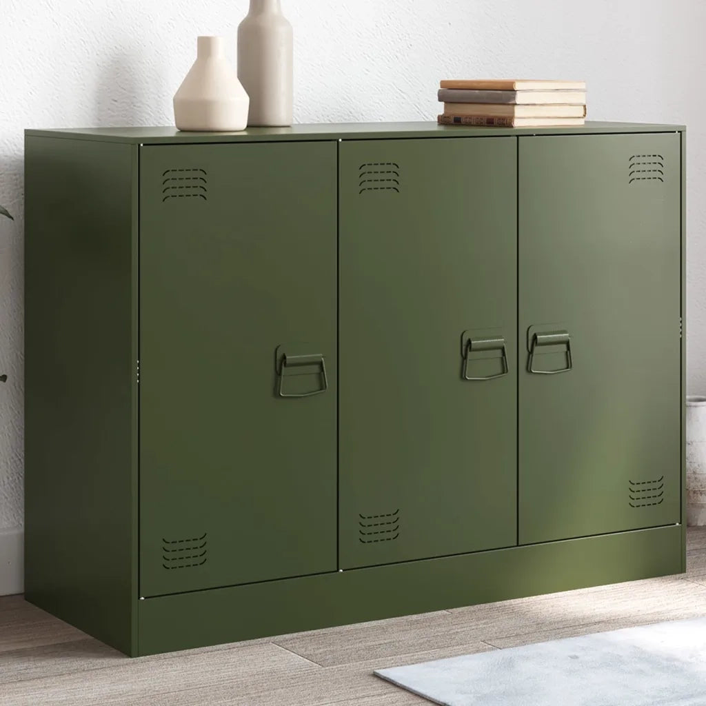 Credenza Verde Oliva 99x39x73 cm in Acciaio 841725