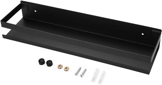 Placca di acciaio inox per bagno, fissaggio a parete (40 cm nero)