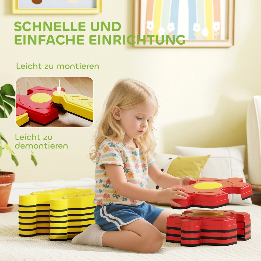 Set Trave Equilibrio Bambini ¨C Xylo ¨C Plastica Giallo Rosso