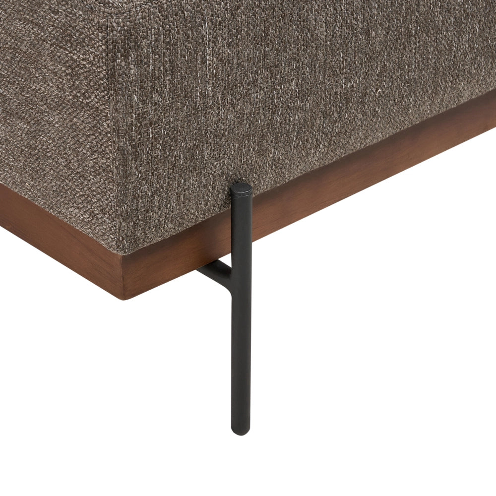 Divano angolare sinistro in tessuto Marrone Tessuto Gambe in metallo 3 posti Stile minimalista