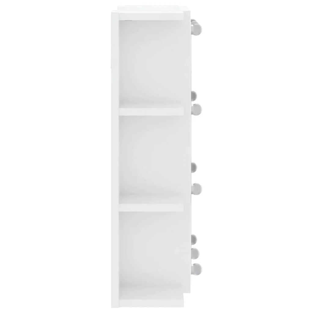 Armadio a specchio con illuminazione a LED 70 x 16,5 x 60 cm bianco lucido 02_0006658