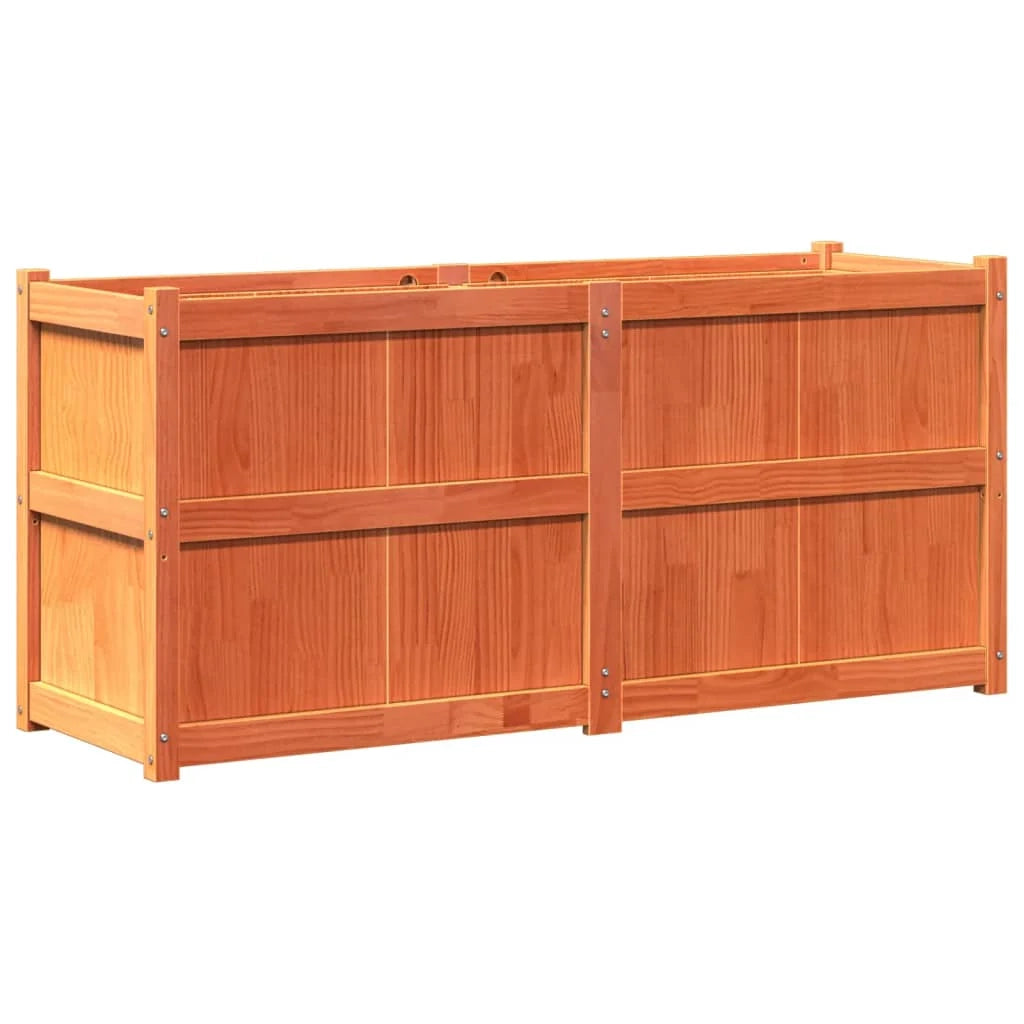 Vassoio per fioriera aiuola rialzata piante fiori terrazza giardino cera 150 x 50 x 70 cm legno di pino massiccio marrone 02_0038447