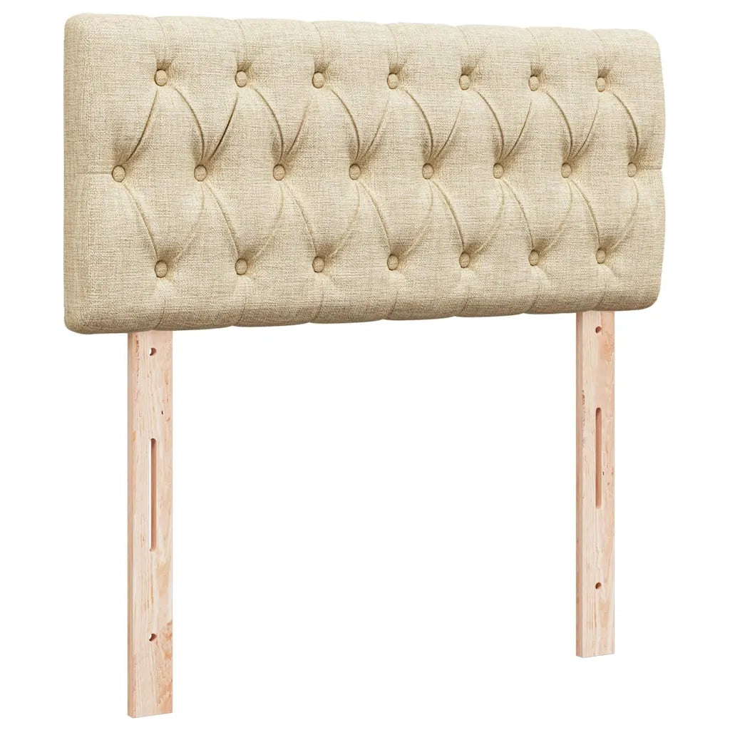 Struttura Letto Pouf con Materassi Crema 160x200 cm in Tessuto 3312862