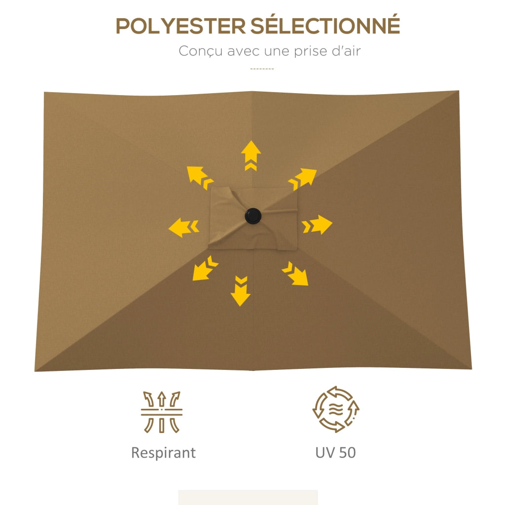 Parasole rettangolare inclinabile ¨C zephmum ¨C marrone 2x3 m