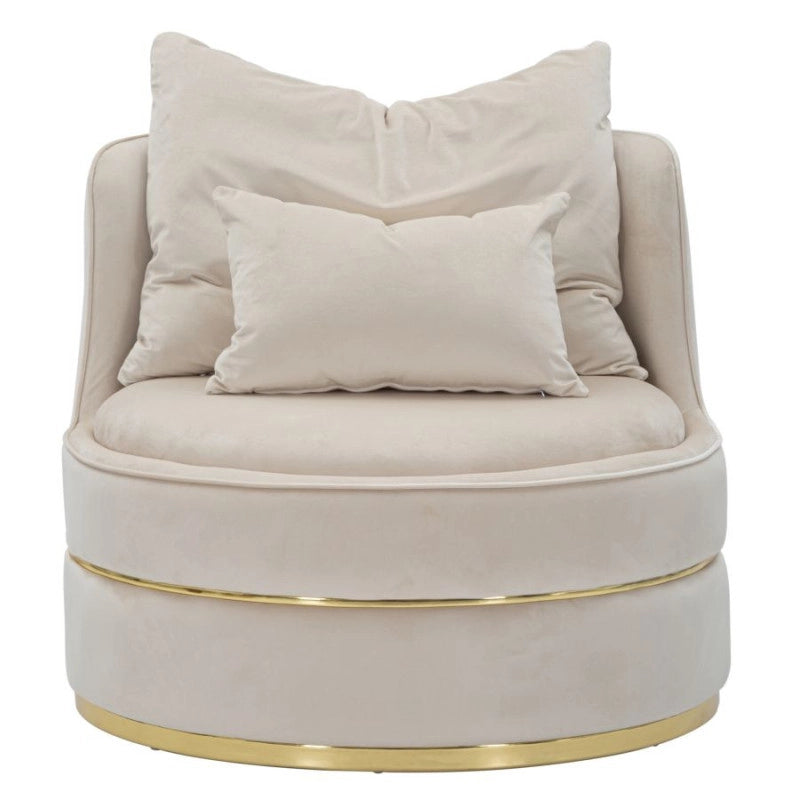 Poltrona Paris Space Crema/gold cm ø 84x72