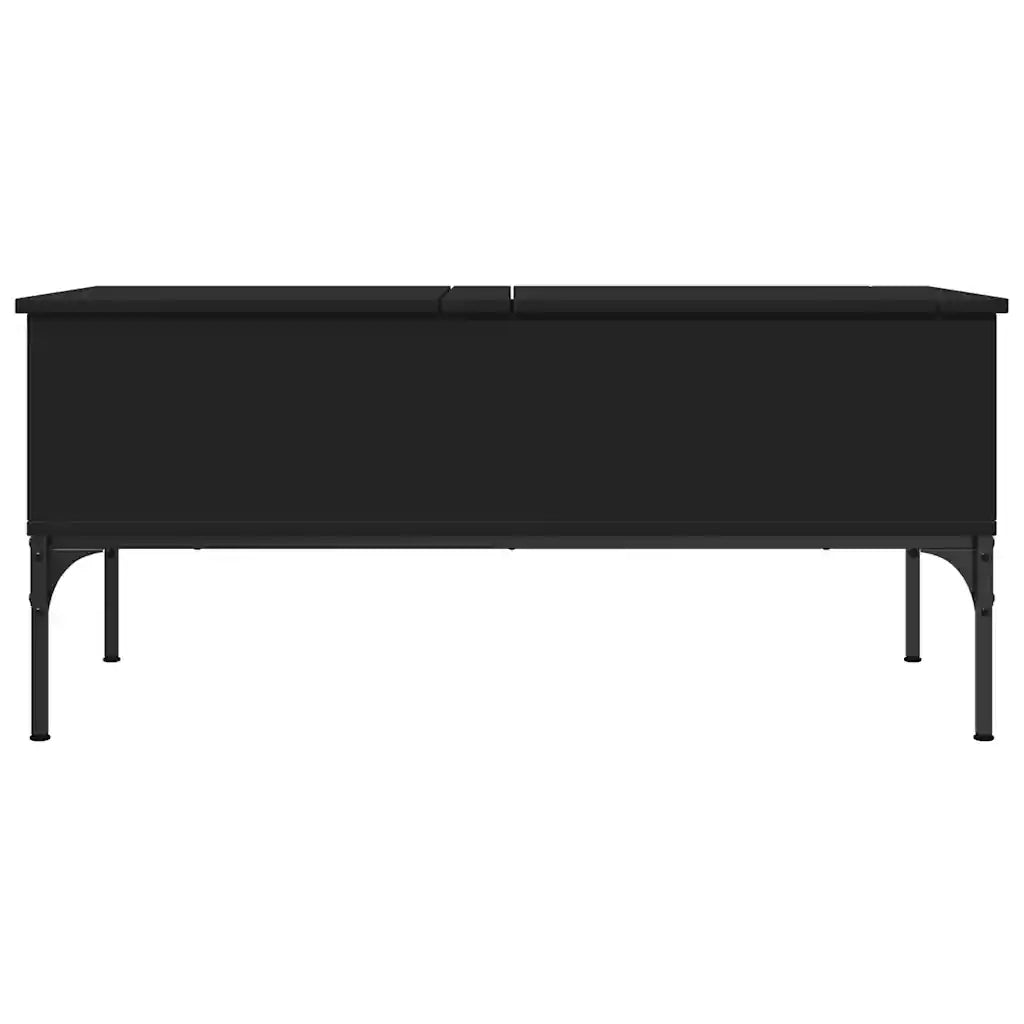 Tavolino Salotto Nero 100x50x45 cm Legno Multistrato e Metallo 845411