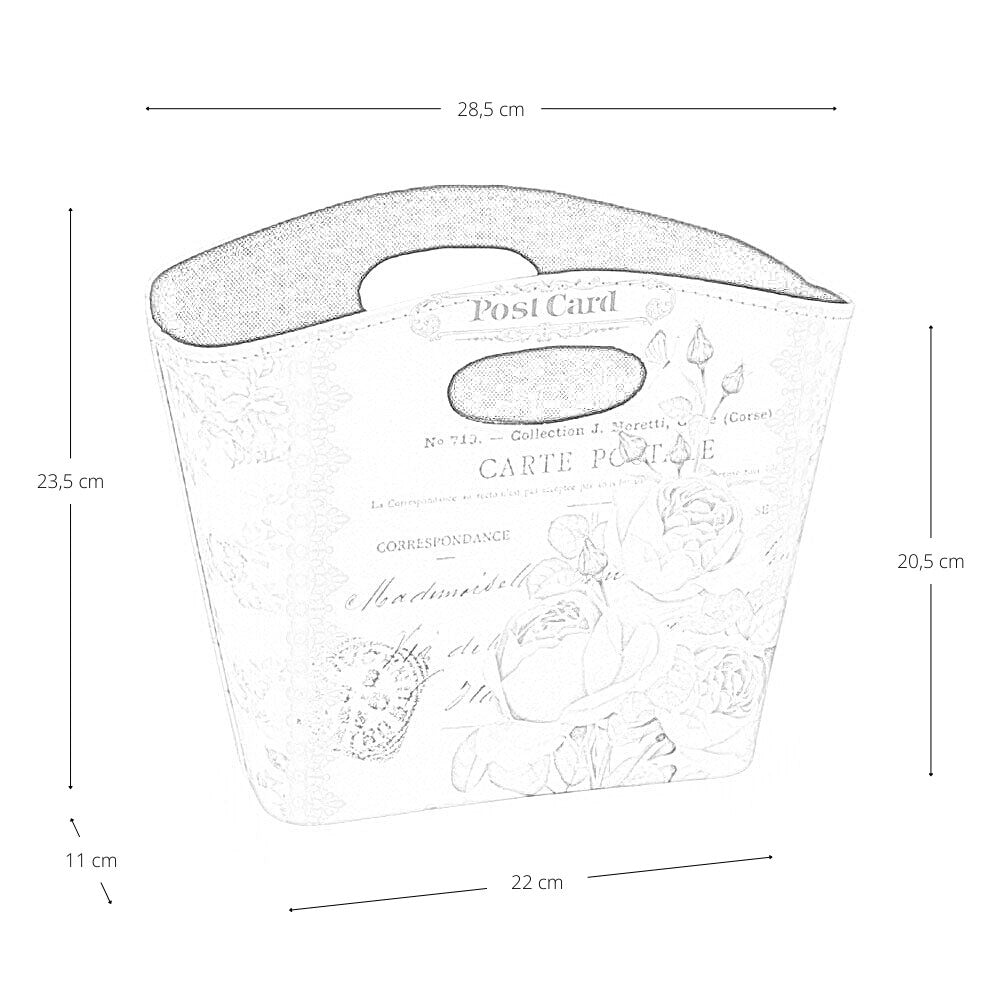Borsetta Contenitore Flowers con manici fantasia rosa cm 28,5 x 11 x h 23,5