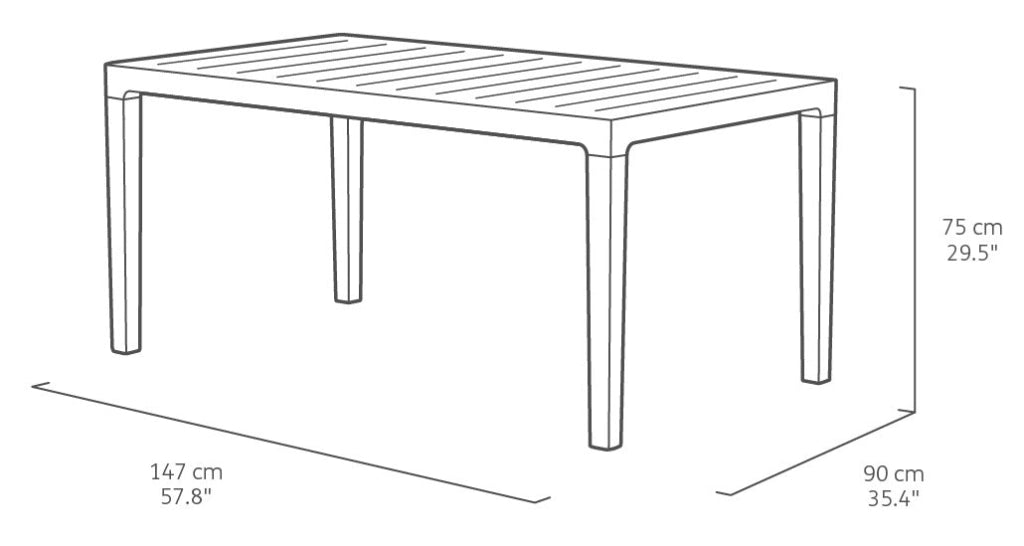 Tavolo da Giardino 160x90x74 cm Keter Harmony Bianco e Grigio Scuro