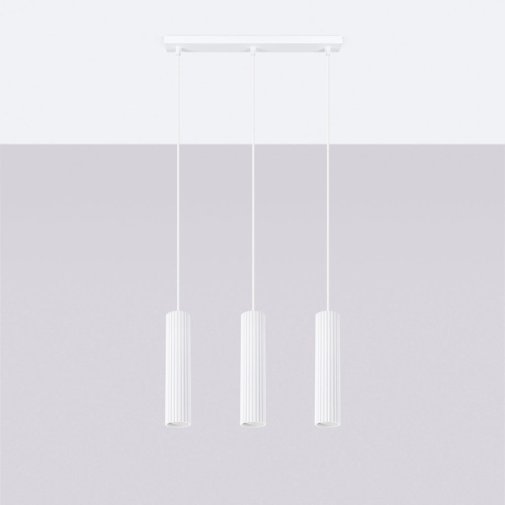 Lampada sospensione bianca moderna 3xGU10 GRAVIO Pure Lume