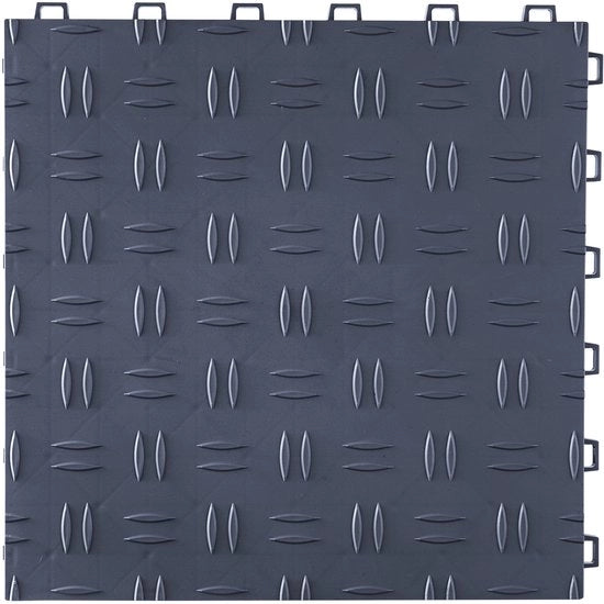 Tegole di Garage, 30 x 30 x 1,3 Cm - 50 Pezzi - Antiscivolo Bifacciale - Grigio di Grafite - per Garage, Sottoterra e Officina