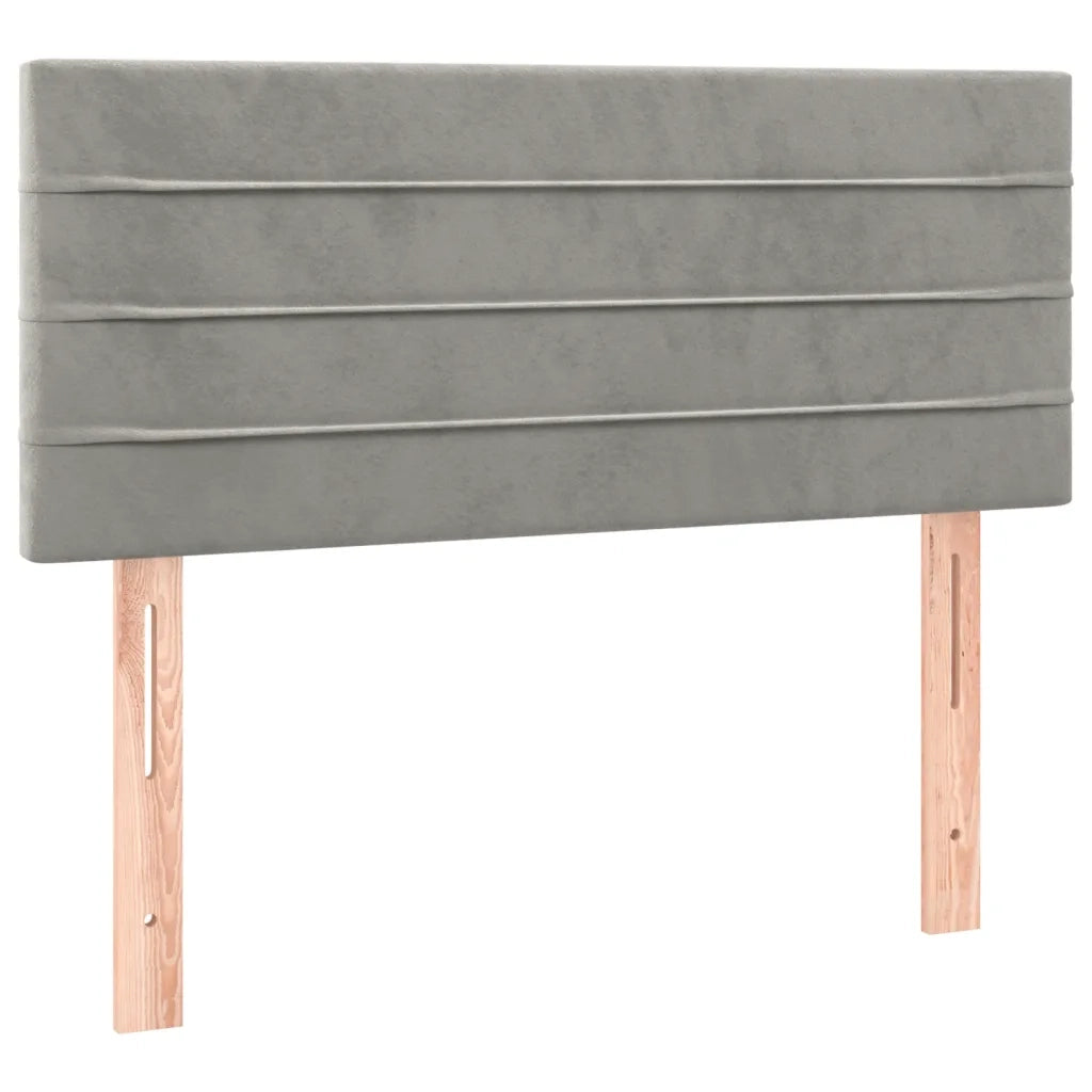 Giroletto a Molle con Materasso Grigio Chiaro 120x190cm Velluto