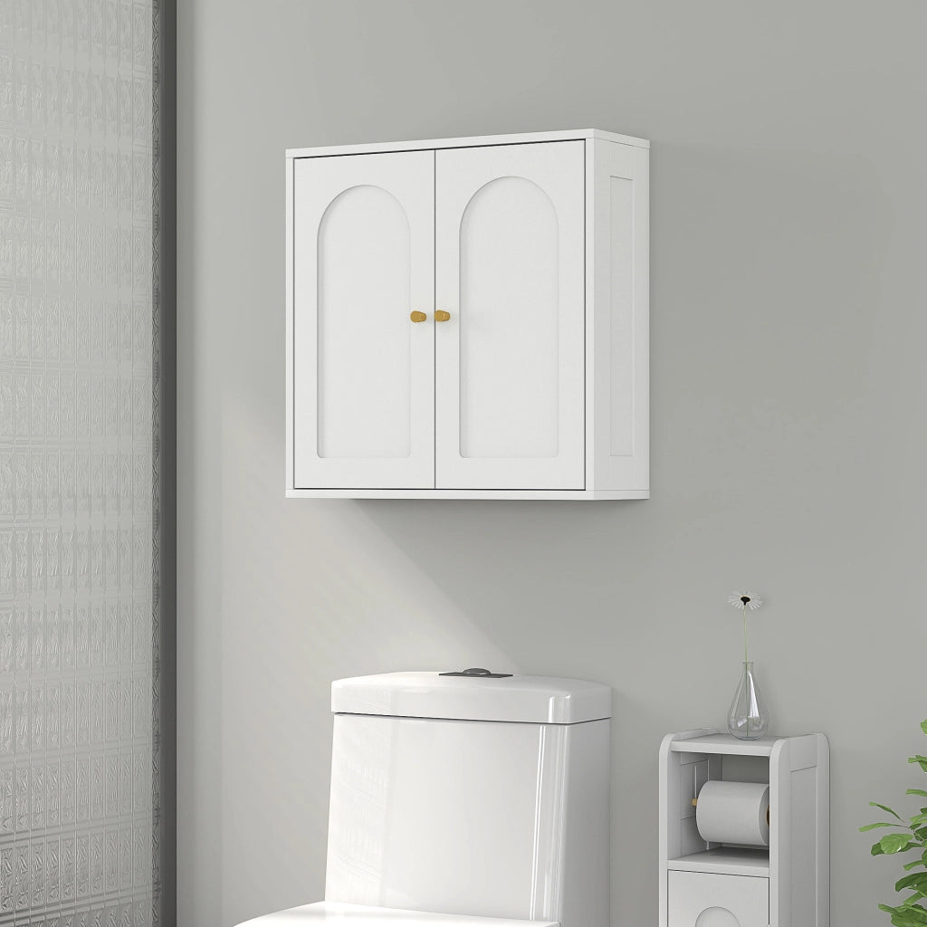 Armadio a muro bagno ¨C zephmum ¨C bianco dorato 60x20x60 cm