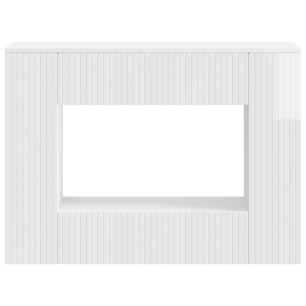 Tavolo consolle Rigato Bianco Lucido 101 x 29 x 74 cm