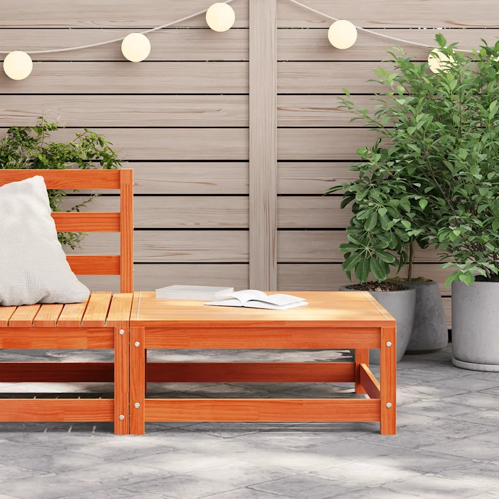 Poggiapiedi da Giardino Marrone Cera 70x70x30 cm Massello Pino 837939