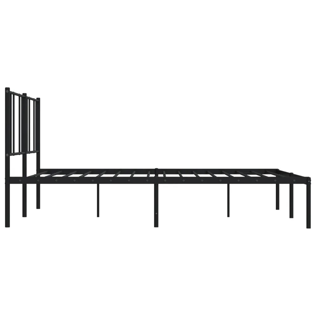 Giroletto con Testiera in Metallo Nero 180x200 cm 352484