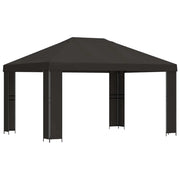 Gazebo | Pergolato 4 ¡Á 3 m Antracite Poliestere e Acciaio 190 gsm