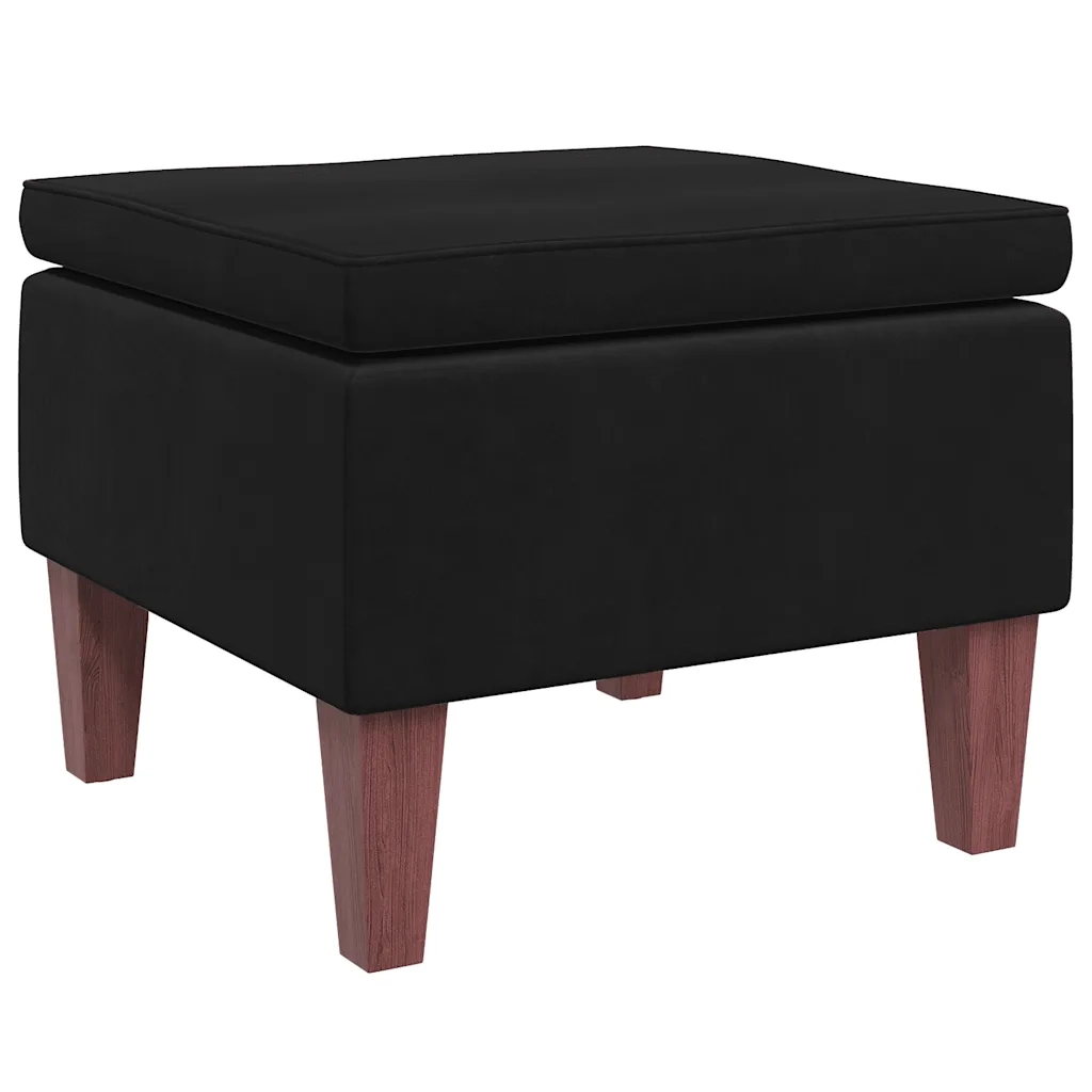 Poggiapiedi con Gambe in Legno Nero in Velluto cod mxl 51313