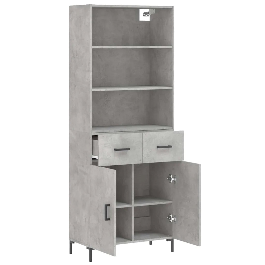 Credenza Grigio Cemento 69,5x34x180 cm in Legno Multistrato 3200517