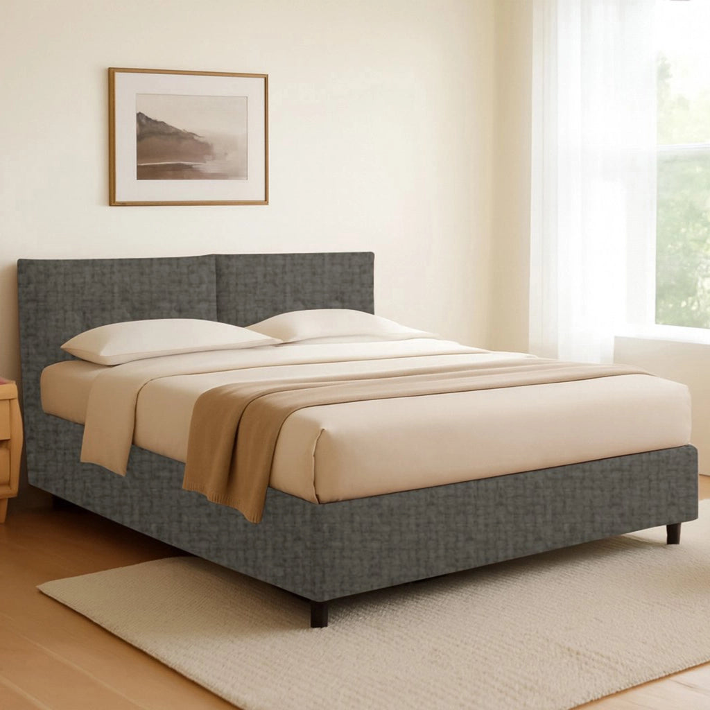 Truro, Letto Singolo Sfoderabile Made in Italy, Grigio Tortora