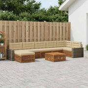 Set di divani da esterno 8 pz Naturale e Beige 3383671