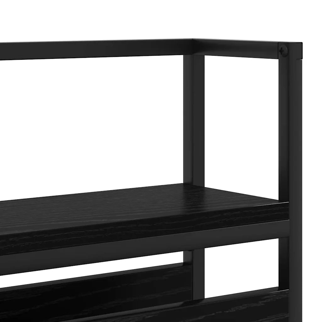 vidaXL Testata contenitore Rovere nero 75 cm Legno multistrato