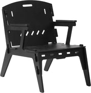 HFST02-SCH - Sedia da cucina con schienale, altezza della seduta: 35 cm, colore nero, per cameretta dei bambini, ca. 55 x 70 x 72 cm