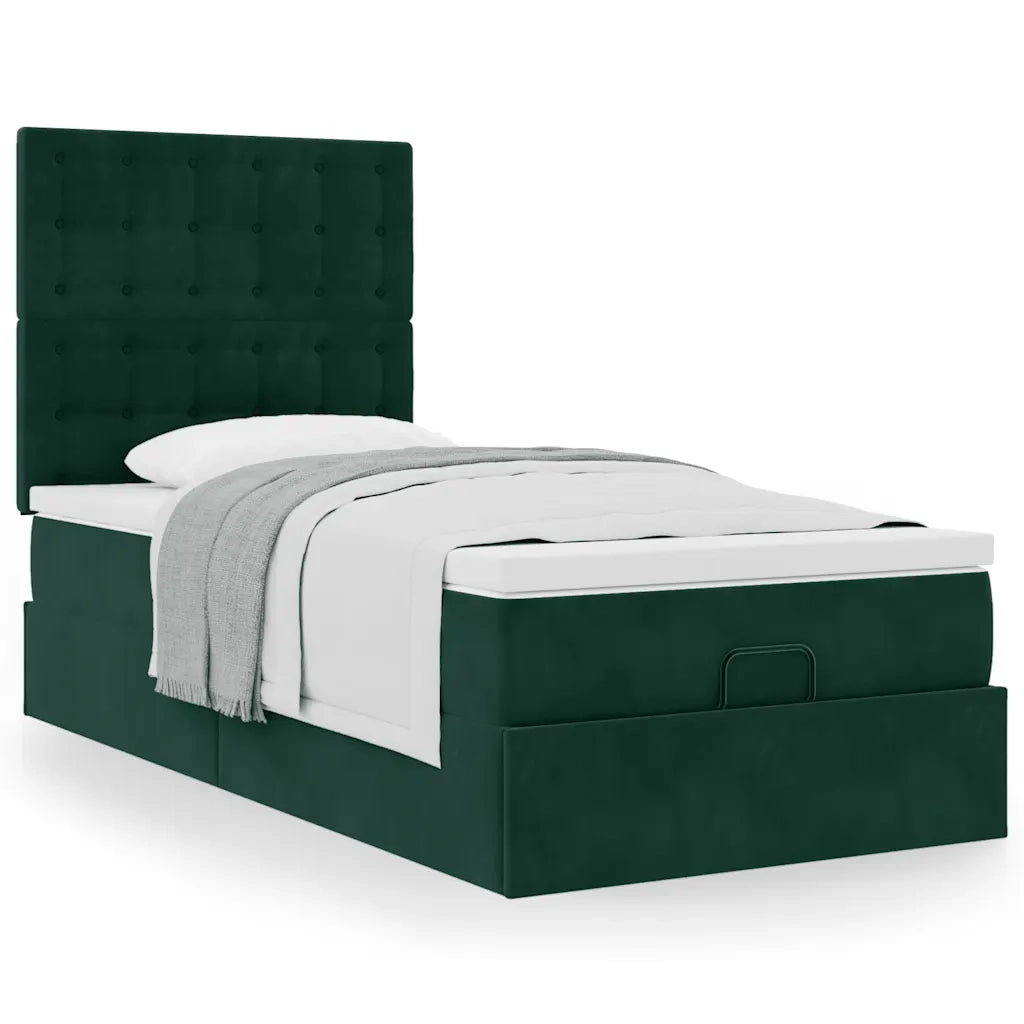 Struttura Letto Pouf con Materassi 100x200 cm Velluto 3313598