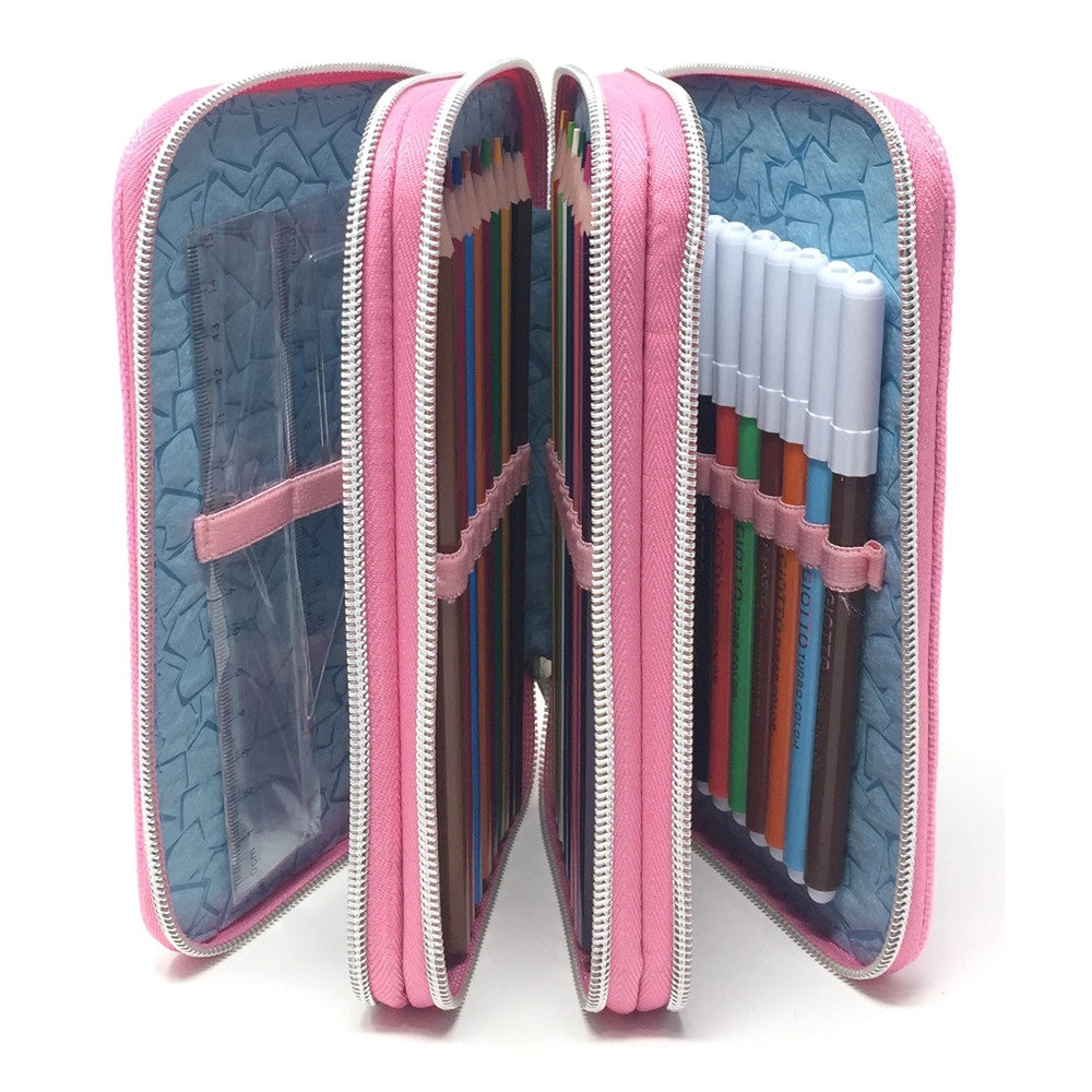Trade Shop - Astuccio Scuola 3d Principesse Cenerentola Rapunzel Ariel Disney 3 Zip Cerniere -