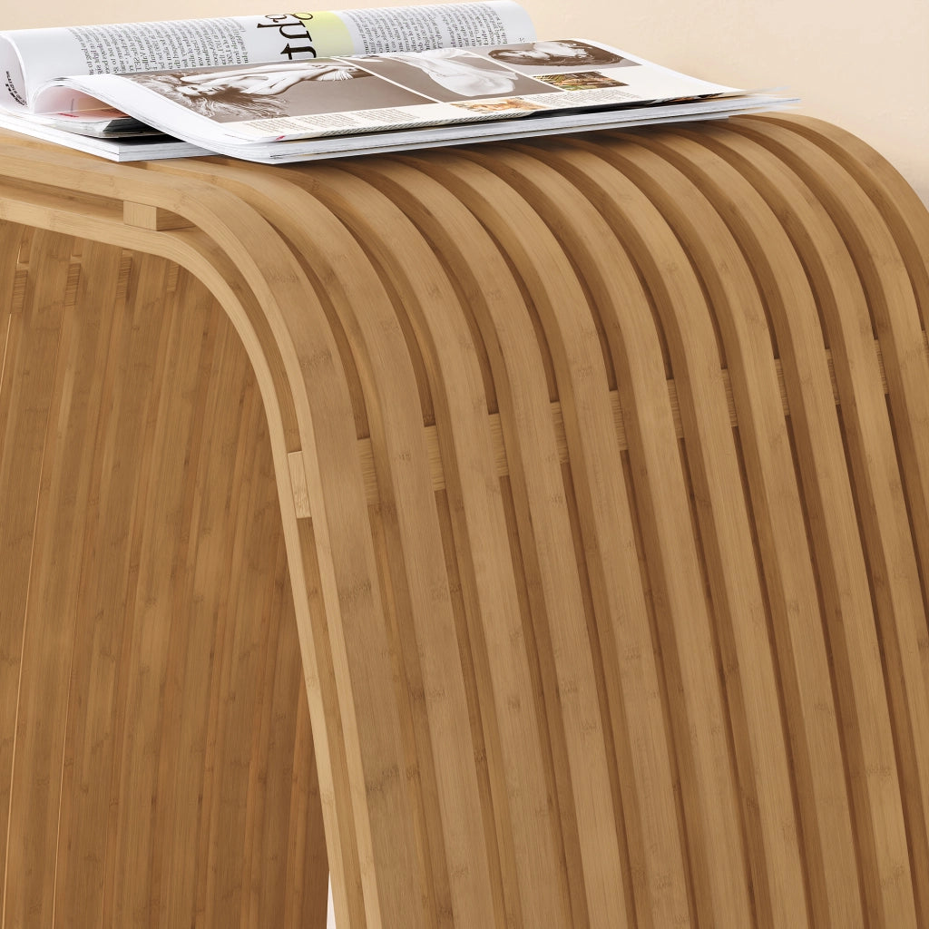 Seduta Multiuso Jysa in Bambù Sgabello Basso 45 x 50 x 31 cm - Naturale [en.casa]