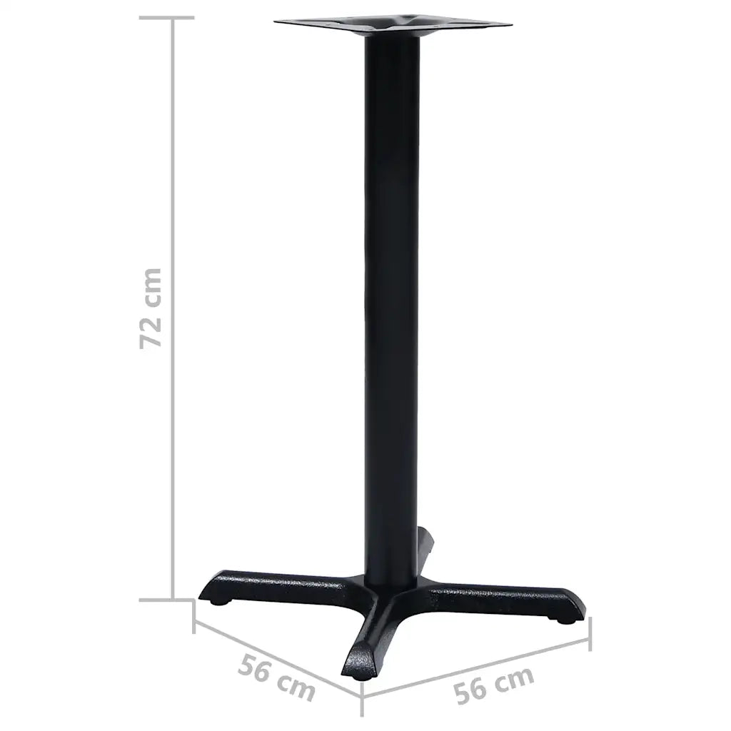 vidaXL Gamba per Tavolino da Bistrò Nero 56x56x72 cm in Ghisa