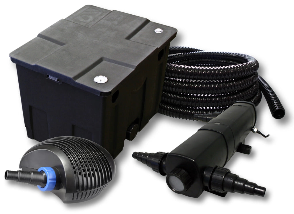Set per laghetti filtro 12000l chiarificatore UVC 24W pompa CTF ECO 40W tubo 25m
