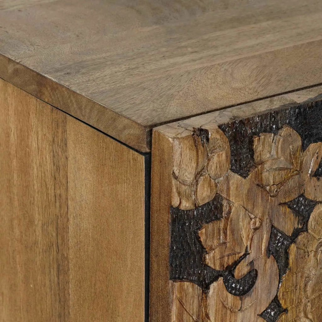 Credenza | Mobile Alto Marrone 60 x 33,5 x 100 cm Legno di mango massello