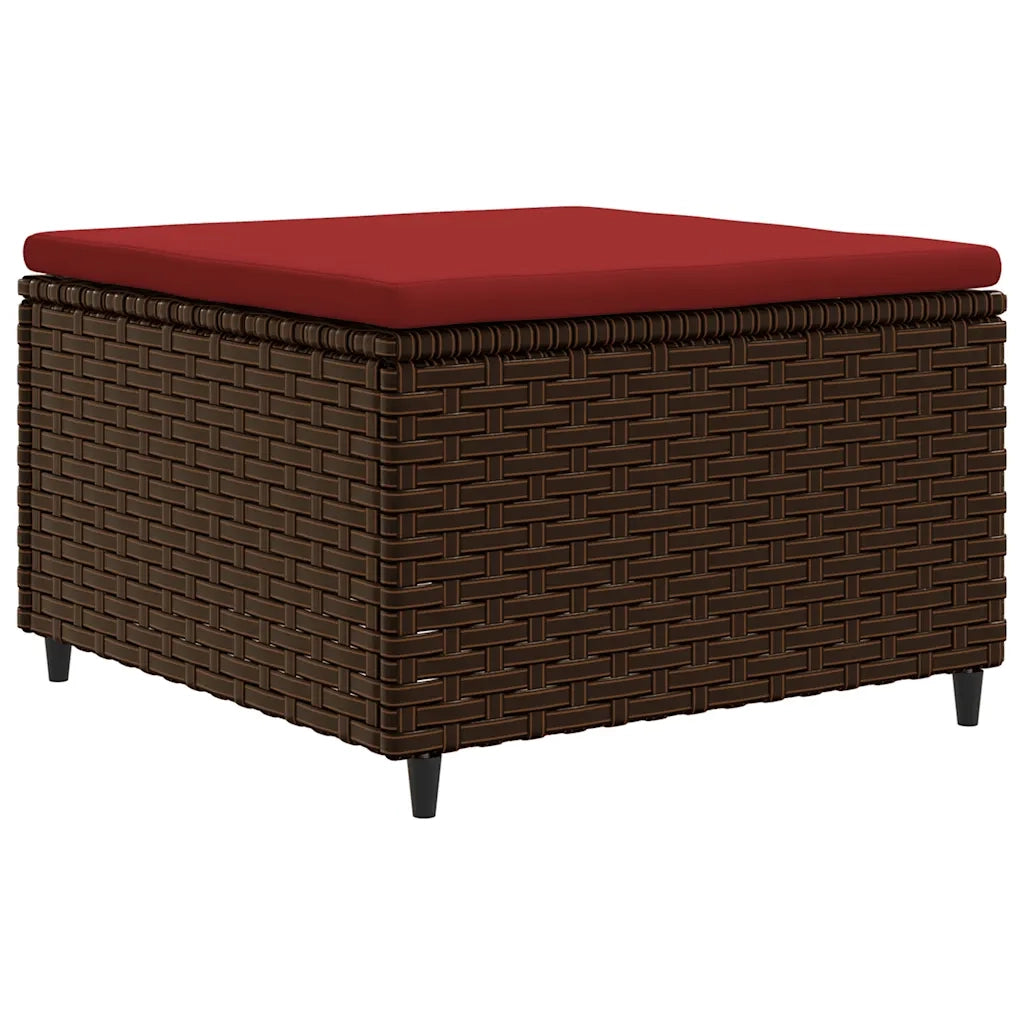 Set Mobili da Giardino 6pz con Cuscini in Polyrattan Marrone